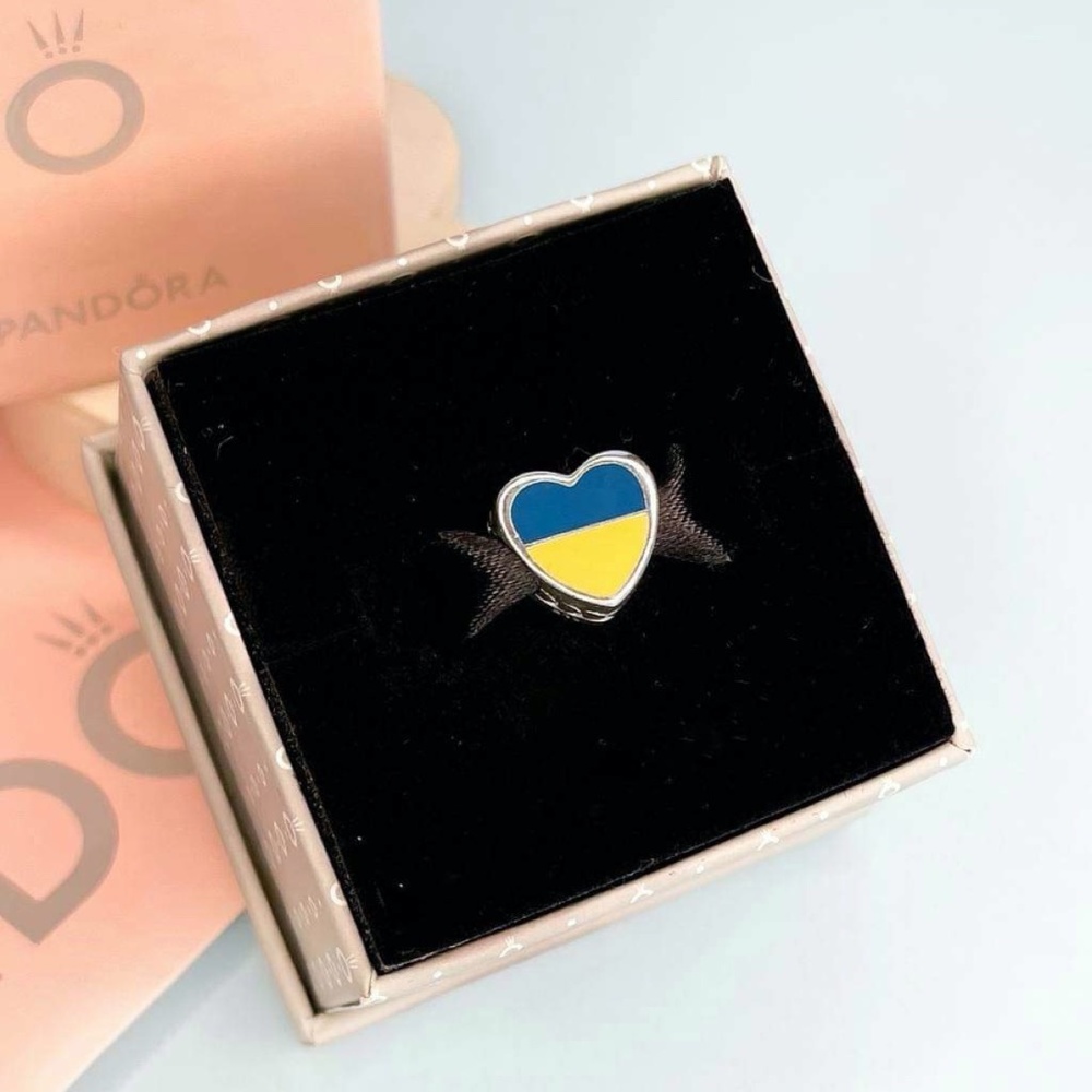 Ukrainian bead for pandora bracelet, Ukraine flag